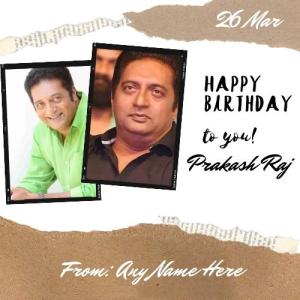 Prakash Raj Birthday Card with Name Custom Edit