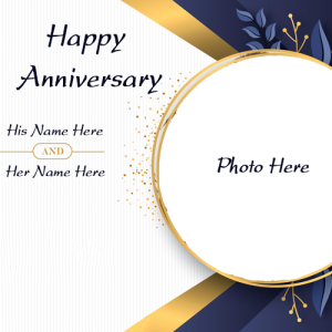 Happy Anniversary Wish Card with Name and Photo Custom Editing