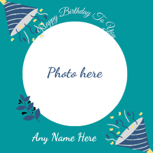 Happy Birthday Card with Name and Photo Custom Wishes