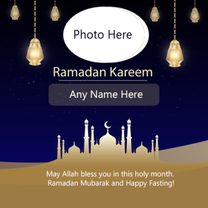 Happy Ramadan Kareem Card with Name and Photo Custom Edit
