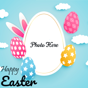 Happy Easter Day Photo Frame Wishes with Picture Customization