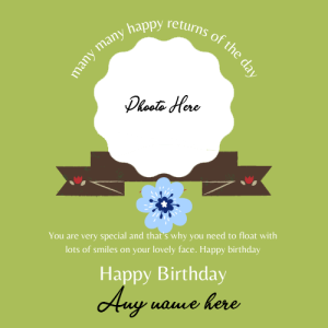 Happy Birthday Wishes Greeting Card with Name and Photo Editing