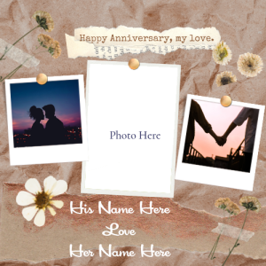 Custom Happy Anniversary Photo Frame For Your Partner