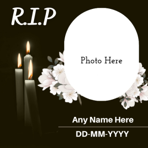 R.I.P. Card with Name and Photo Custom Edit