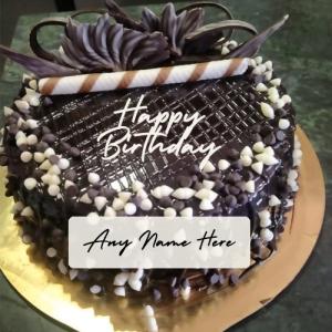 Happy Birthday Chocolate Cake with Name Customization