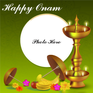 Happy Onam Wishes with Photo Frame Image Online