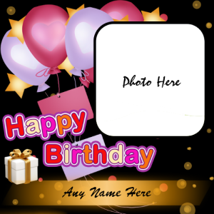 Personalized Happy Birthday Card with Name and Photo Custom Edit