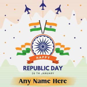 Design Indian Flag-Themed Republic Day Card With Name