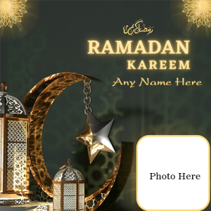 Ramadan Kareem Greeting Card with Name and Photo Custom Edit