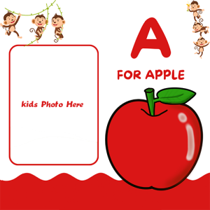 A for Apple Kids Learning Photo Frame with Photo Editor