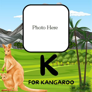 K for Kangaroo Greeting Card with Photo Custom Edit