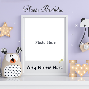 Elegant Birthday Card With Custom Name And Photo Editor