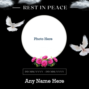 Rest In Peace Card with Name, Photo, and Date Custom Edit