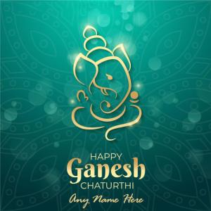 Happy Ganesh Chaturthi Greeting Card with Your Name Custom Edit