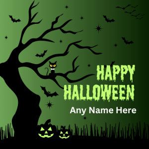 Unique Halloween 2025 Wishes Greeting Card with Name Custom Edit
