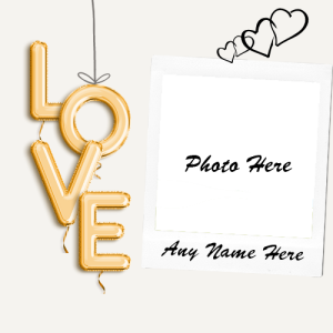 Romantic I Love You Card With Couple Name And Photo Editing