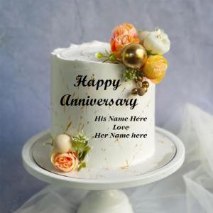 Create Happy Anniversary Greeting Cake Online Custom Edit