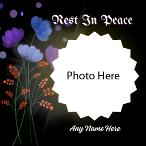 Rest in Peace Greeting Card with Name and Photo Custom Edit