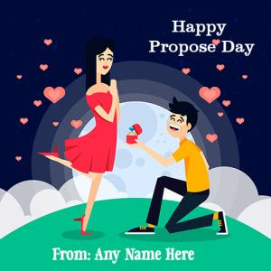 Happy Propose Day 2025 Wishing Card with Name and Photo