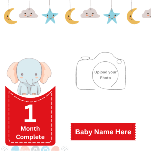 First Month Complete Greeting Card with Name and Photo Custom Edit