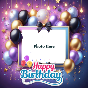Create Happy Birthday Purple Photo Frames Online - Free Editor