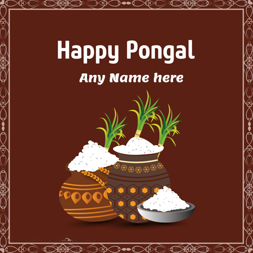 Pongal Wishing Card with Name Editing