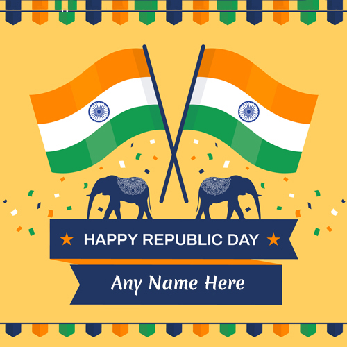 Republic Day 2025 Greeting Card with Name Design