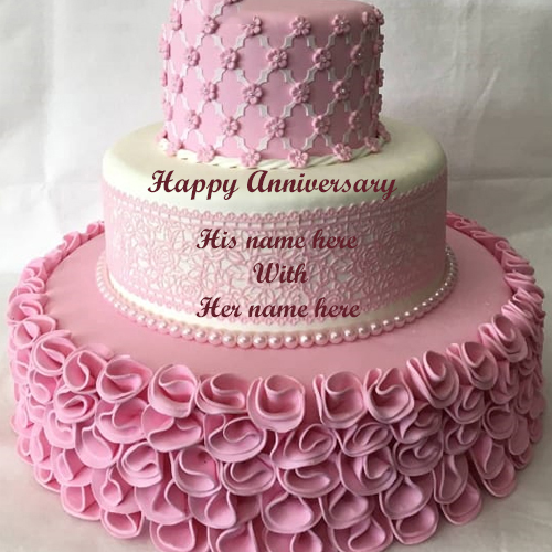 Romantic Anniversary Cake with Name Customization