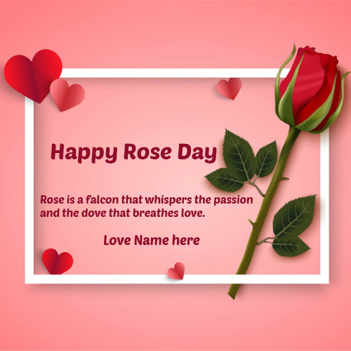 Happy Rose Day Greetings with Name Customization