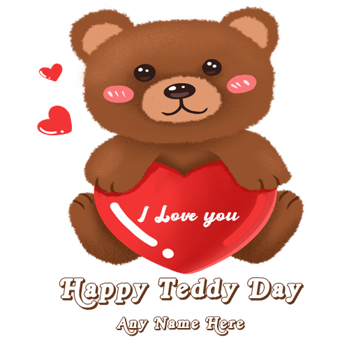 Teddy Day Card with Name Image Customization