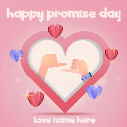 Heart Shape Promise Day Card with Name and Photo