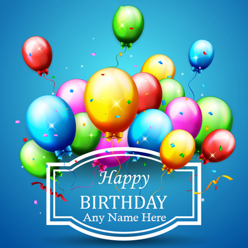 Happy Birthday Wishes Card with Name Editing