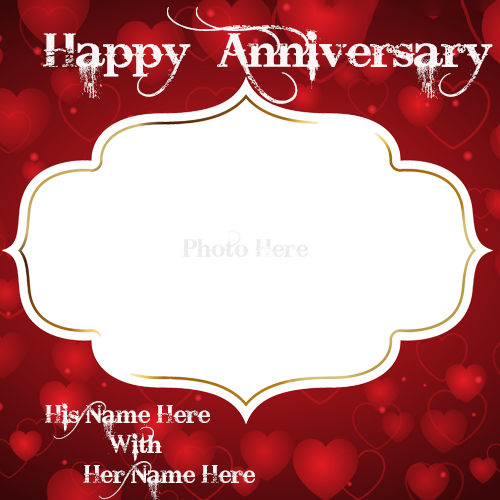Wedding Anniversary Card with Name and Photo Customization