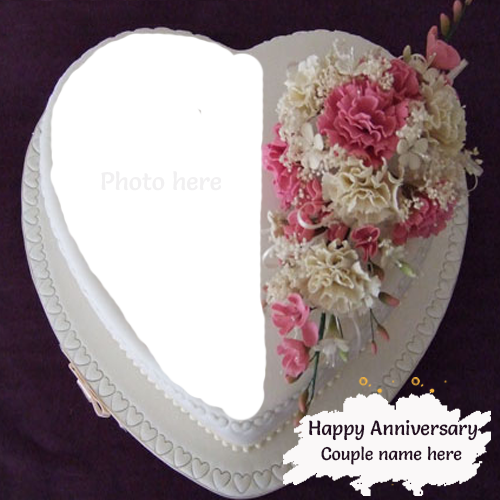 Wedding Anniversary Cake with Name and Photo Customization