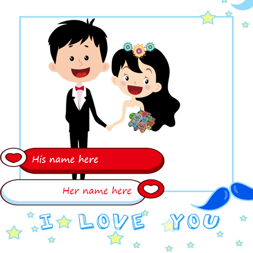 Love Photo Frame with Couple's Name and Photo Customization