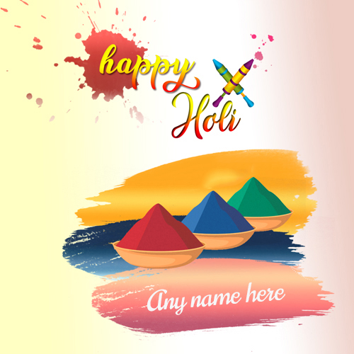 Holi 2025 Special Card with Name Free Download