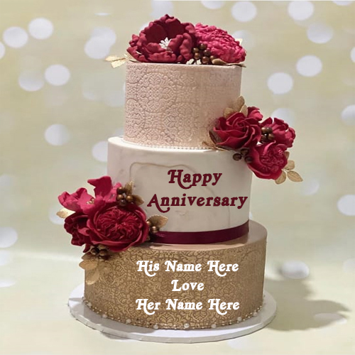 Marriage Anniversary Cake with Name Editing