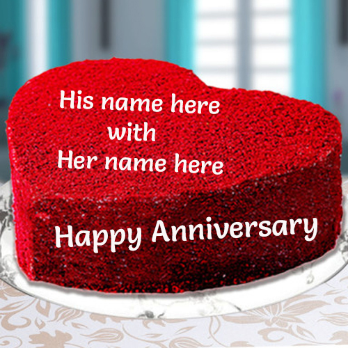 Wedding Anniversary Cake with Name Editing