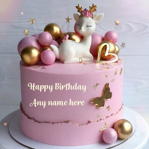 Happy Birthday Cake with Name Online Customization