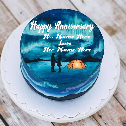 Happy Friendship Anniversary Cake with Name Customization