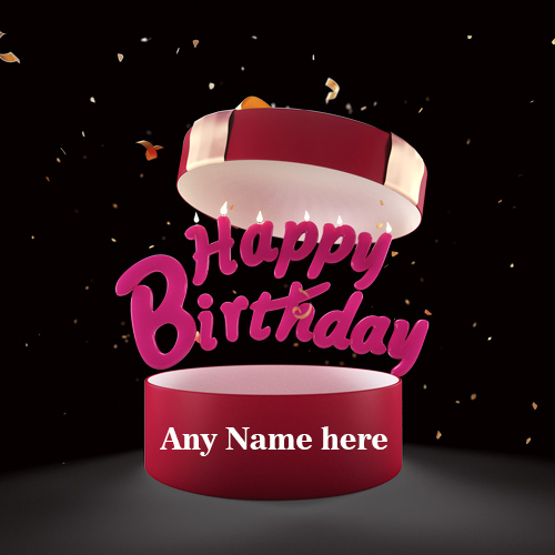 Happy Birthday Gift Card with Name Free Editing