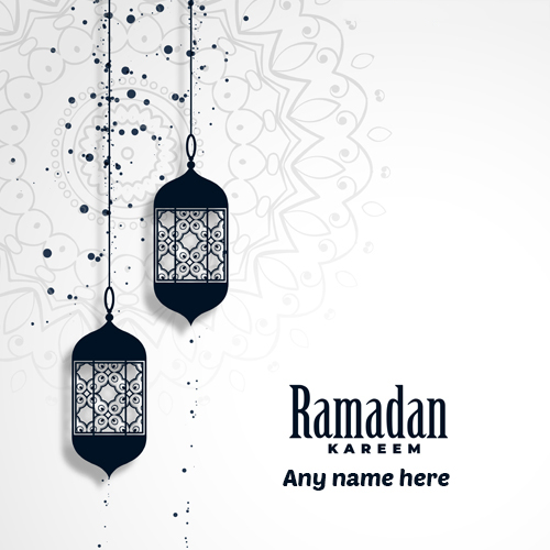 Happy Ramadan Greeting Card with Name Customization