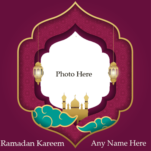 Ramadan Kareem Greeting Card with Name and Photo Customization