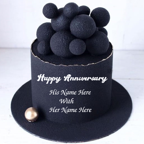 Awesome Happy Anniversary Wishes Cake with Name Customizable