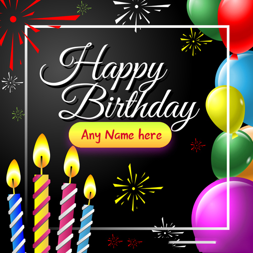 Happy Birthday Wishes Card with Name and Image