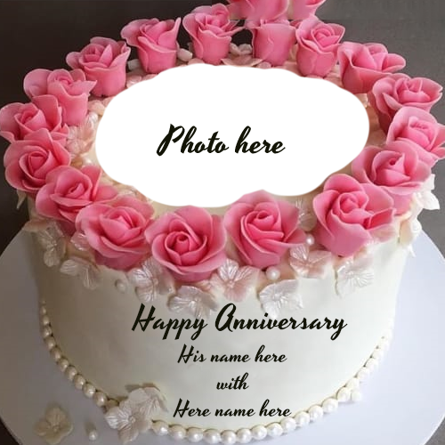 Create Online Anniversary Cake with Couple's Name and Photo Customization