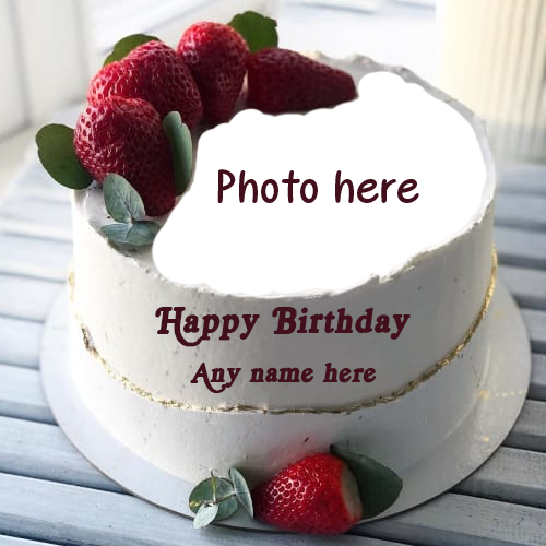 Happy Birthday Cake with Name and Photo Free Downloadable Editing