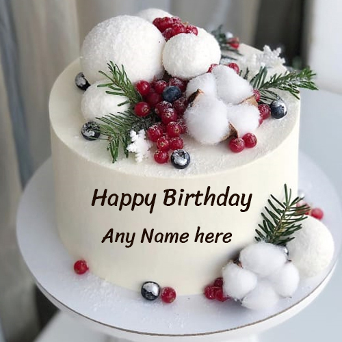 Decorated Happy Birthday Cake with Name and Image Editing