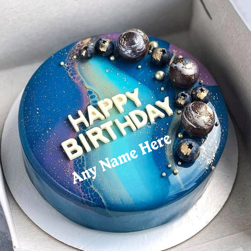 Beautiful Happy Birthday Cake with Name Customization