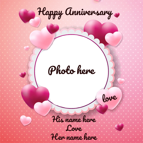 Happy Anniversary Photo Frame Customizable with Couple's Name